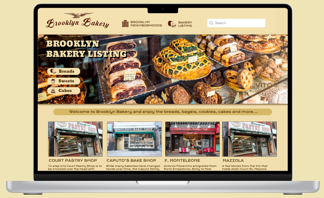 Brooklyn Bakery Desktop Homepage Image