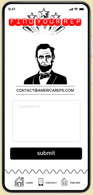 Find-A-Rep desktop contact form image