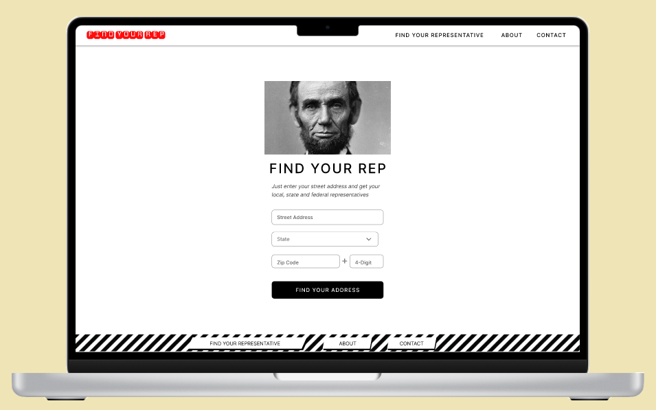FIND-A-Red desktop prototype search form image