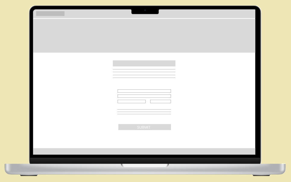Wireframe homepage