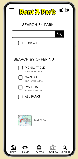 Mobile List of Amenities Prototype