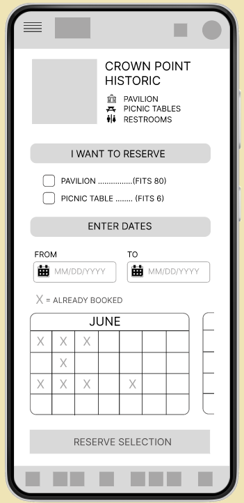 Mobile Reservation Page Image