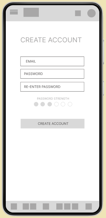 Mobile Create Account Page Image